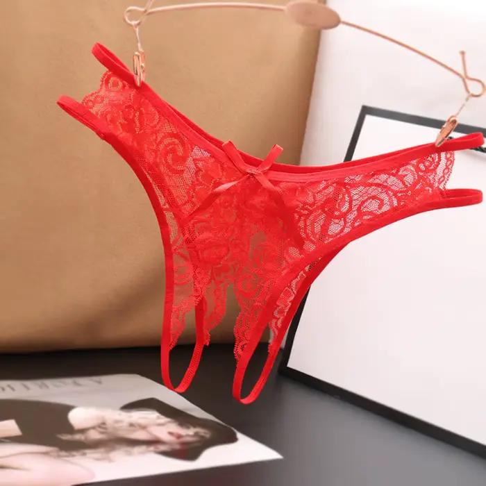 Y2k culottes femmes ouvert dentelle entrejambe slips Sexy taille basse sous-vêtements de nuit Occasi