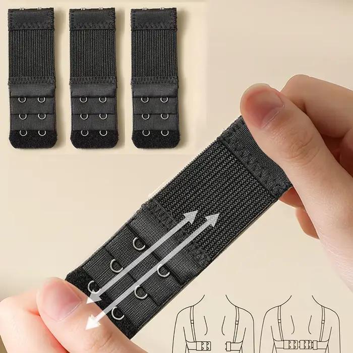 Lot de 3 rallonges de soutien-gorge élastiques pour femmes, avec crochets et clips, extenseurs de so