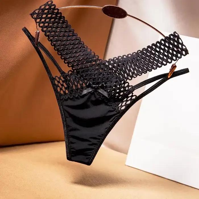 2024 culottes pour femmes coupe croisée string en soie glacée sport mode Perspective taille basse ru