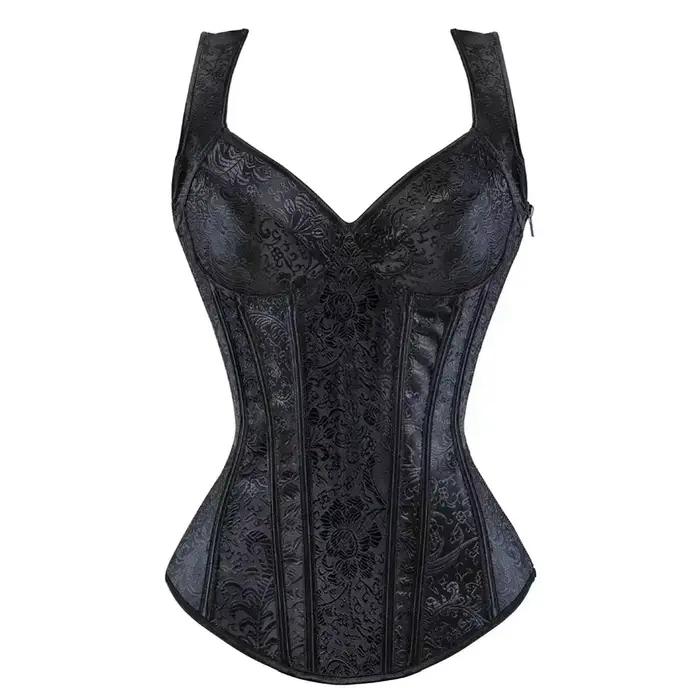 Corsets pour femmes fleur broderie Corset Vintage sangle Bustier Jacquard fermeture éclair Corsage P