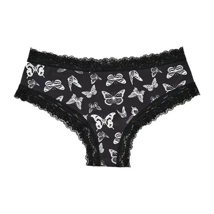 Sous-vêtements pour femmes, culotte Sexy à bord en dentelle, Lingerie de Style gothique, crâne de Ro