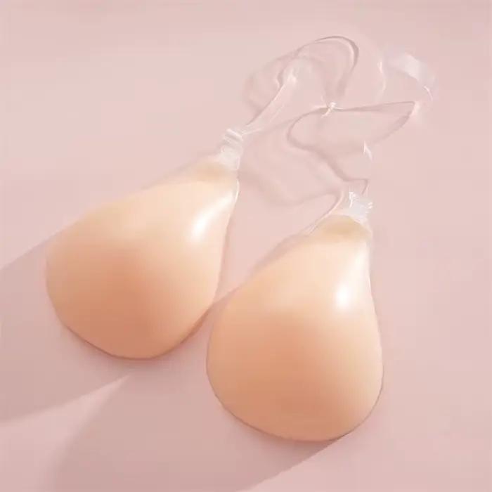 Soutien-gorge invisible réutilisable en silicone avec bretelles, cache-tétons sexy auto-adhésifs, pé