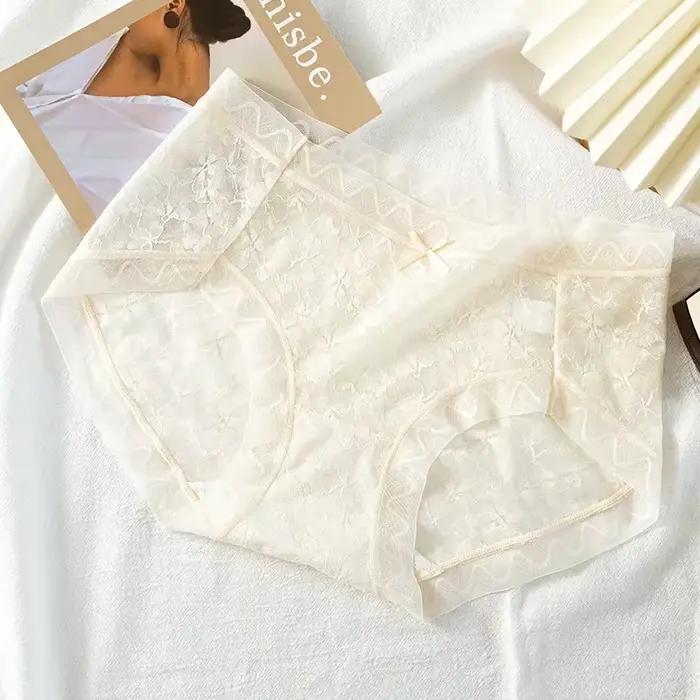 Culotte femme dentelle sexy pur désir taille moyenne dentelle super élastique respirant nu sans cout