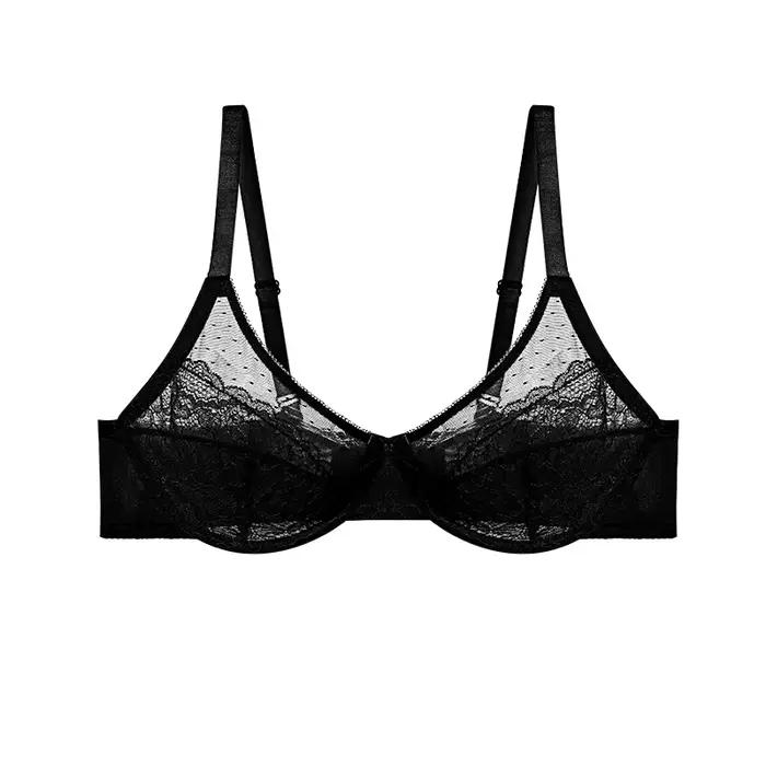 Soutien-gorge minimiseur grande taille à armatures, couverture complète, non rembourré, dentelle flo
