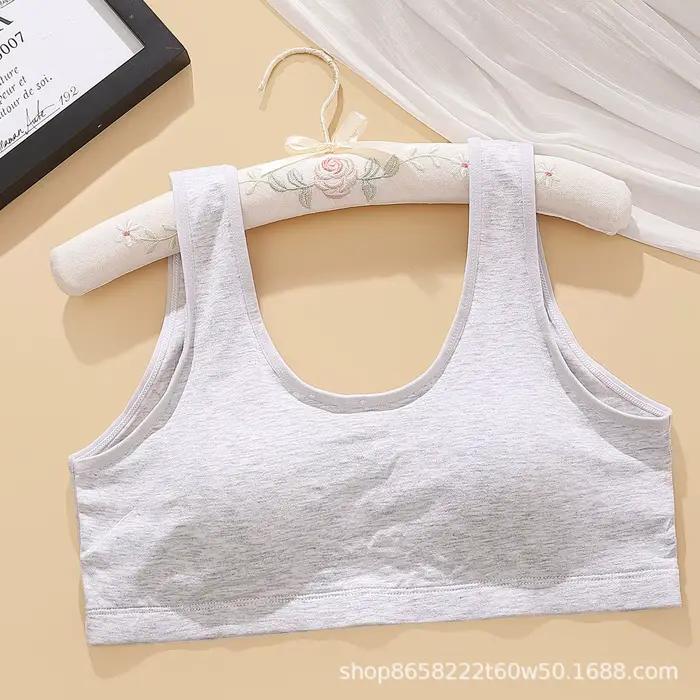 Soutien-gorge en coton à bonnets fixes pour femmes grandes tailles, respirant, confortable, avec mai