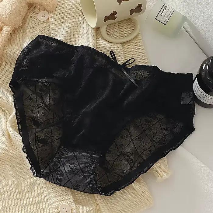 Grande taille M à 4XL filles dentelle culottes lait sentiment slips bonbons couleurs maille caleçon