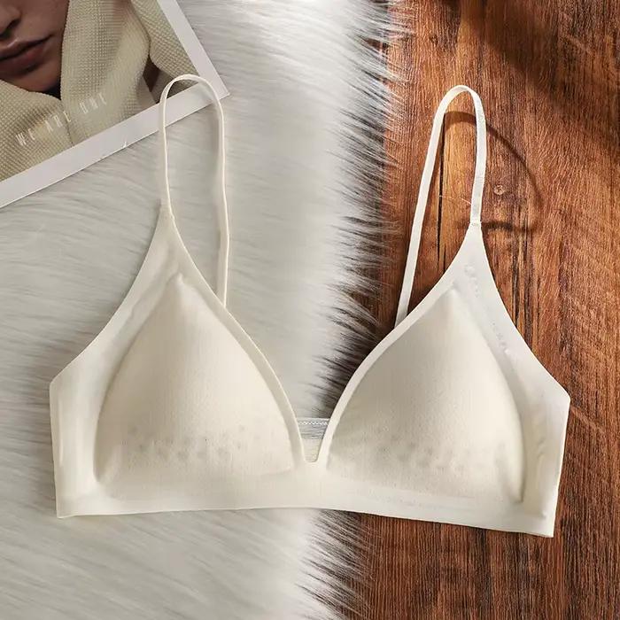 Soutien-gorge sans couture en soie glacée effet frais pour petites poitrines, sans armatures, avec c