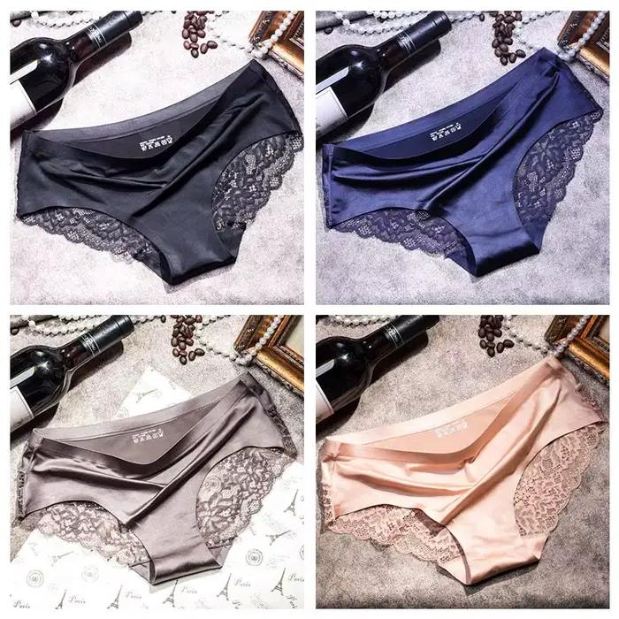 TEXIWAS 4 pièces/lot culottes en dentelle femmes sans couture dames sous-vêtements slips en dentelle