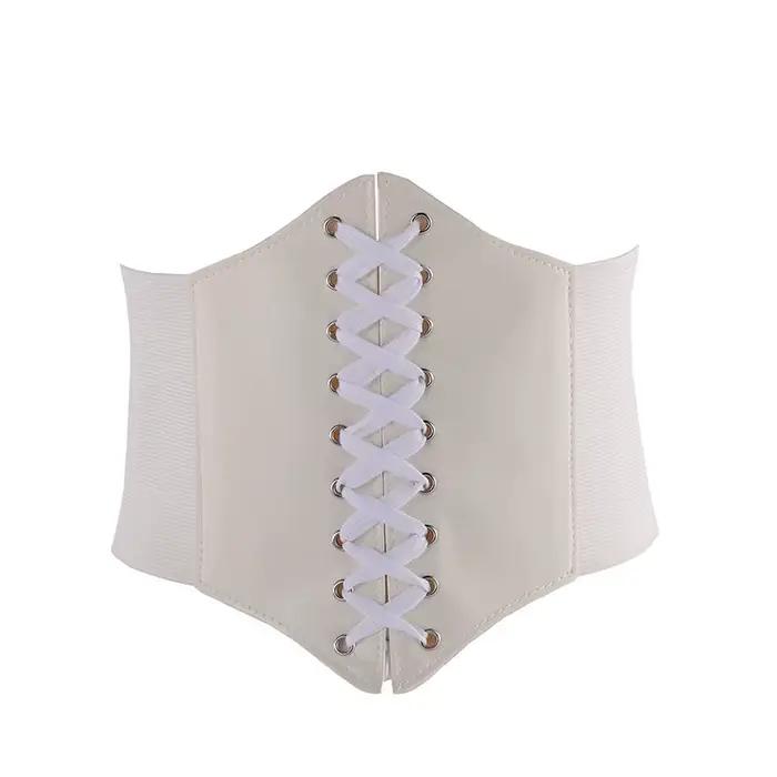 Corset Ceinture pansement Super large en cuir Pu Ceinture minceur corps femmes élastique taille haut