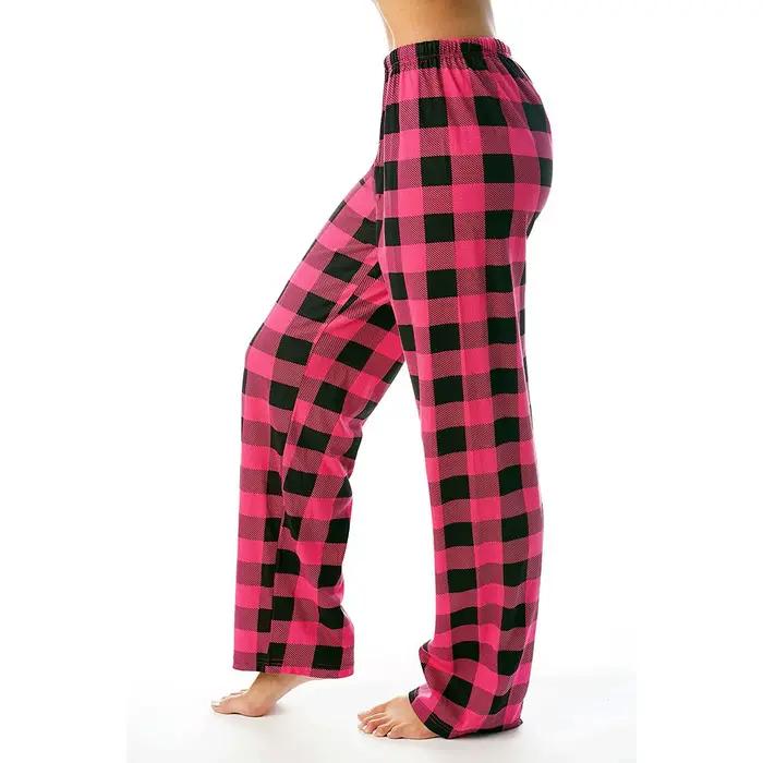 Femmes pantalons Plaid coton lâche dames pyjama pantalon pyjama pantalon hommes bas de sommeil vêtem