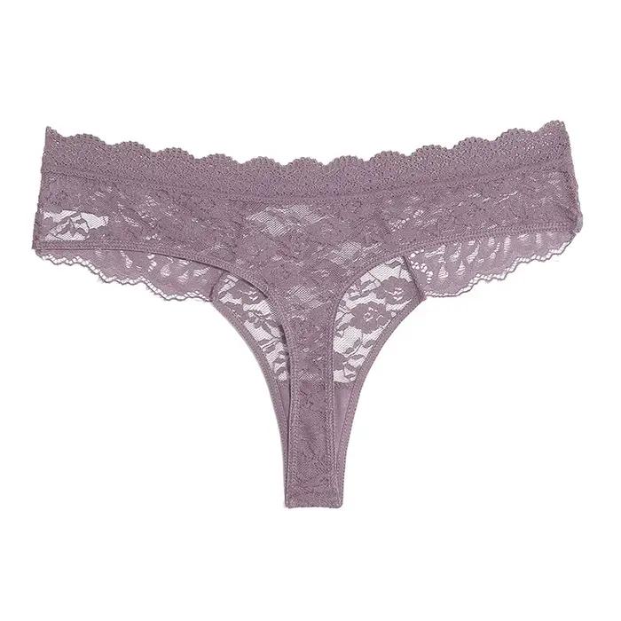 Perspective dentelle culottes femmes évider taille basse sous-vêtements tongs femme caleçon respiran