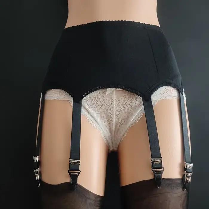 Porte-jarretelles Vintage 6 bretelles taille haute rétro porte-jarretelles dame élastique Sexy Linge