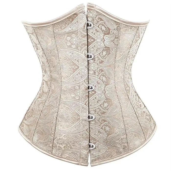 Corset sous le buste grande taille gothique Cincher Corsets médiévaux pour femmes Jacquard Vintage t
