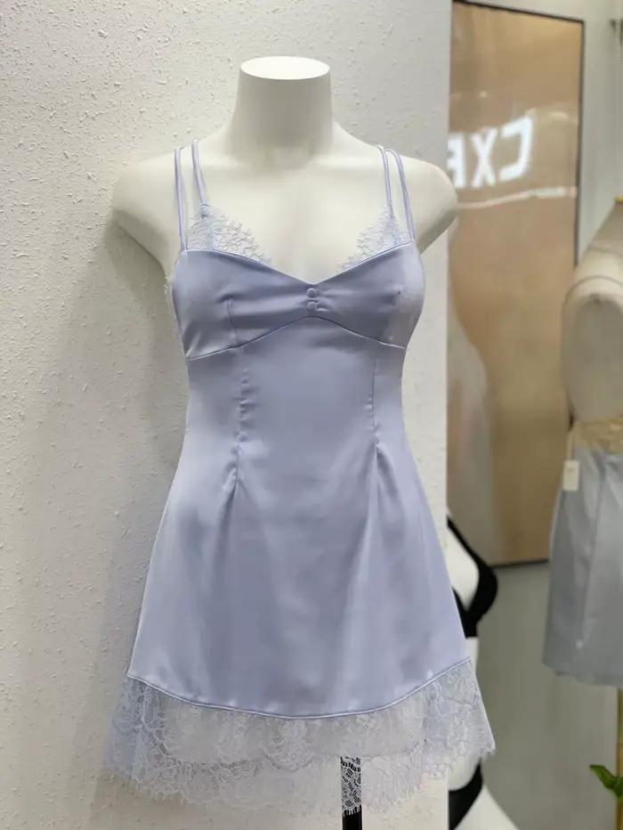 Chemise de nuit sexy en dentelle pour femmes, lingerie pour femmes, vêtements de nuit, décolleté en