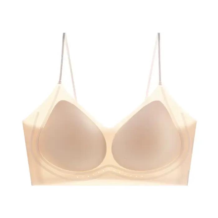 Soutien-gorge à fines bretelles parfumé aux fleurs de thé, ultra-fin, lisse, sculptant, pour petites
