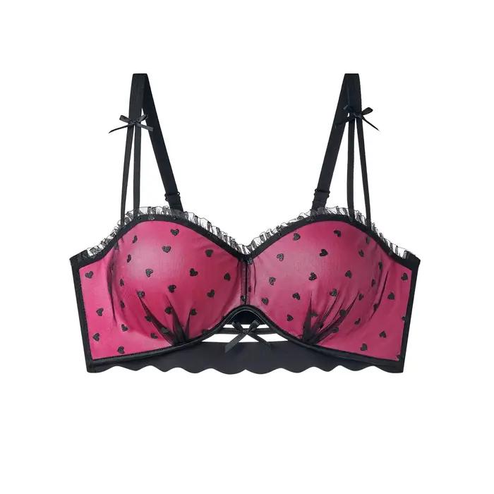 Soutien-gorge demi-bonnet en dentelle française pour femmes, nouveau, anti-affaissement, pour petite