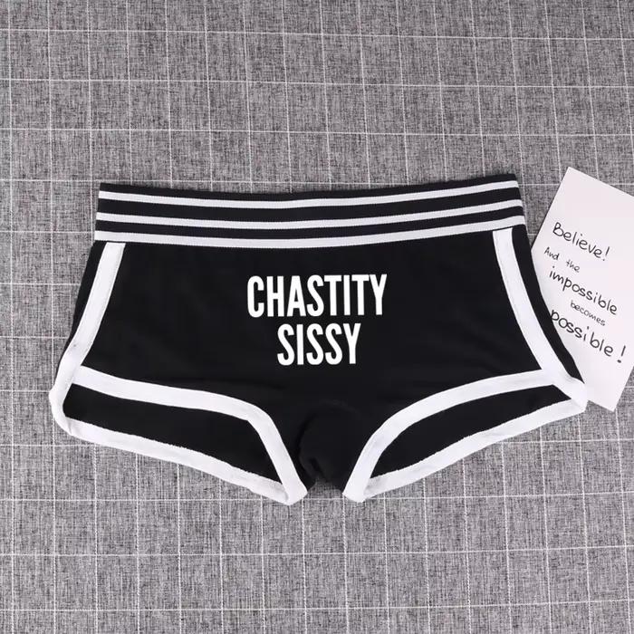CHASTITY SISSY sous-vêtements pour femmes drôle femme Boxer Shorts coton garçon Shorts mignon fille