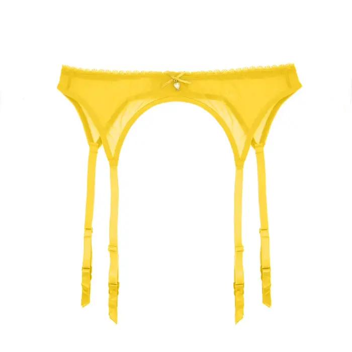 Jarretière sexy en dentelle transparente pour femmes, ajustée au corps, porte-jarretelles transparen