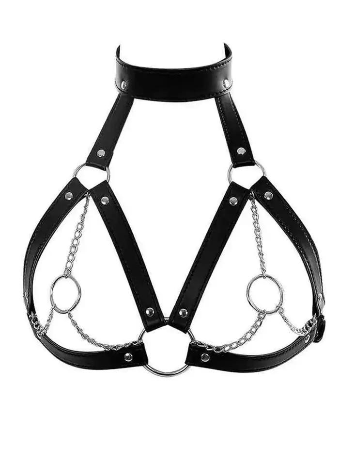 BDSM – harnais de poitrine Sexy pour femmes, ceinture de Bondage, Lingerie en cuir, vêtements fétich