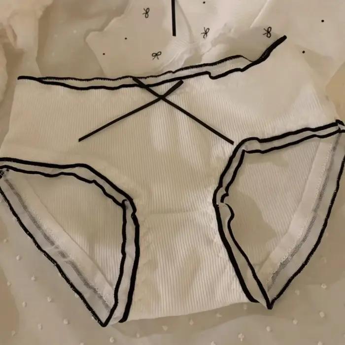 Culottes taille moyenne pour femme en coton doux, à volants, à rayures, à pois et à nœuds
