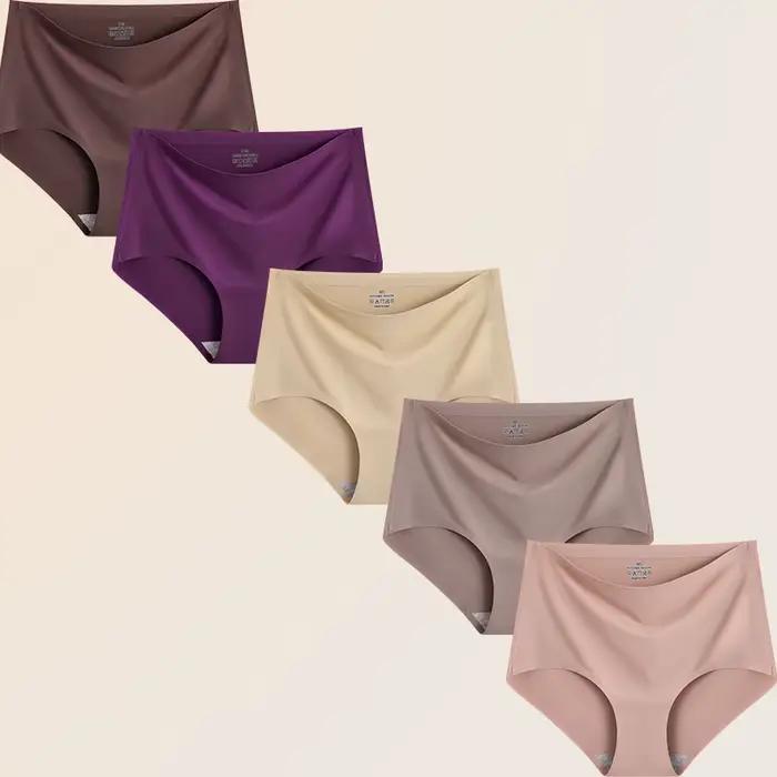 FINETOO 5 pièces culottes pour femmes sous-vêtements sans couture slips invisibles taille haute couv