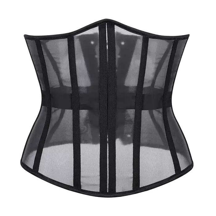 Bustiers sous le buste pour femmes, Corset Sexy en maille respirante à lacets, modelant le corps, en
