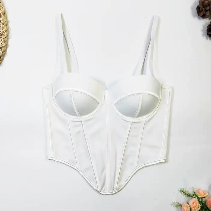 Corset multicolore Sexy irrégulier pour femmes, haut court de fête pour filles, lignes contrastées u