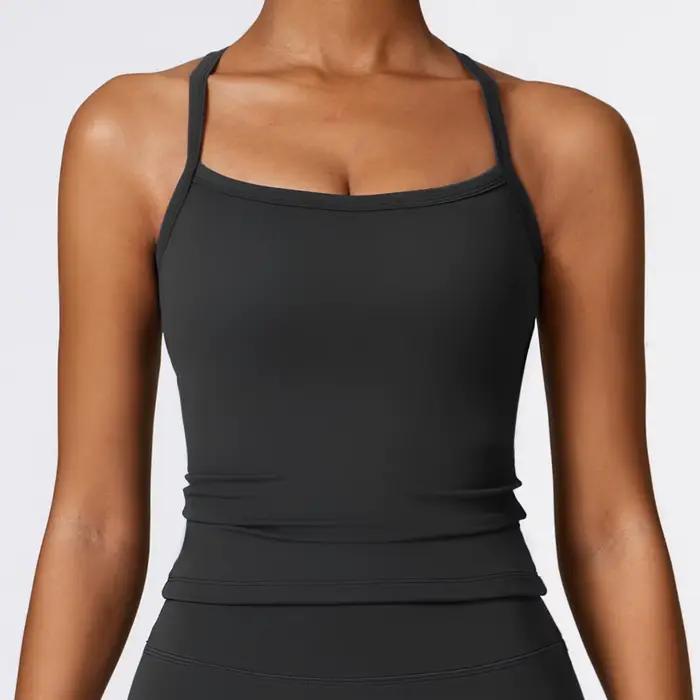 Soutien-gorge de sport à bretelles pour femme, sexy, pour yoga, gymnastique, push up, course à pied