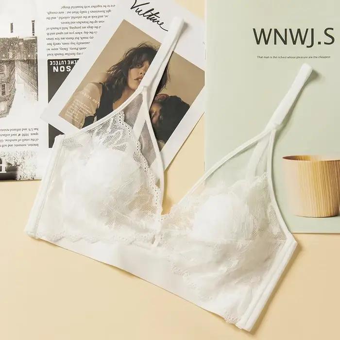 Soutien-gorge Push Up en dentelle pour femmes, sous-vêtements en V profond, brassière sans fil, bonn