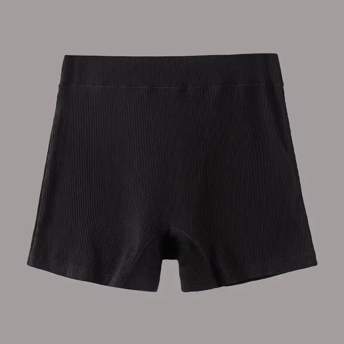 Sous-vêtements taille haute pour femmes, culotte élastique en Viscose 2 en 1, pantalon court de sécu