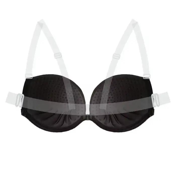 Soutien-gorge push-up multi-positions sans dos - Bralette invisible avec bretelles transparentes amo