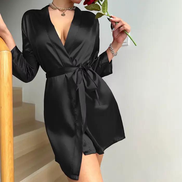 Pyjamas d'été pour femmes, robe de chambre élégante à lacets, vêtements de nuit tendance et sexy pou