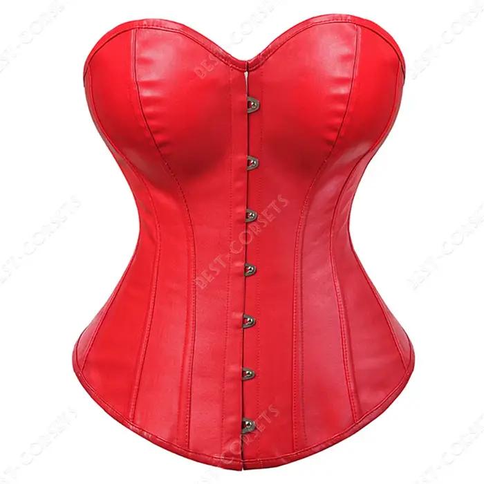 Corset gothique avec jarretelles en simili cuir Steampunk, Bustier avec fermeture éclair, grande tai