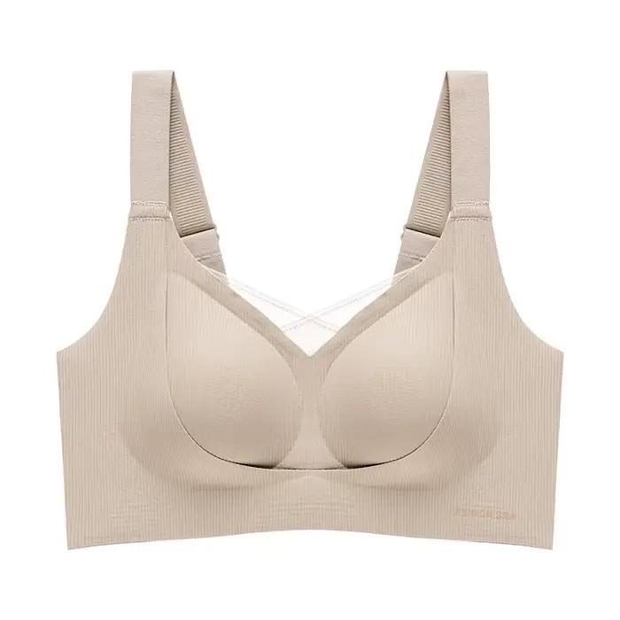 Soutien-gorge fin à armatures pour femme, anti-affaissement, design plissé et froncé, accessoire de