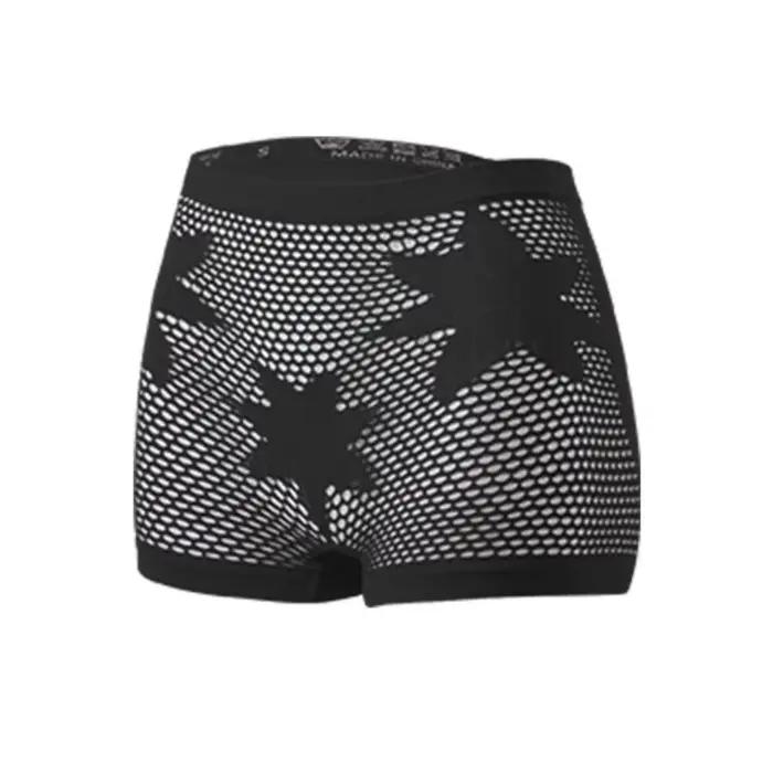 Culottes sans couture à motif étoile respirantes taille haute extensibles ajourées pour femme