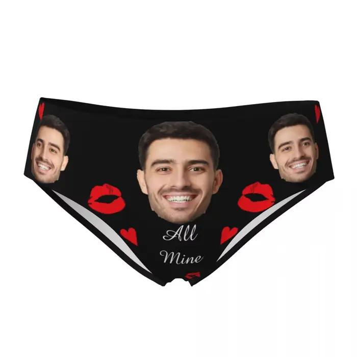 Saint Valentin femmes personnalisé visage Photo slips sous-vêtements sans couture Invisible couvertu