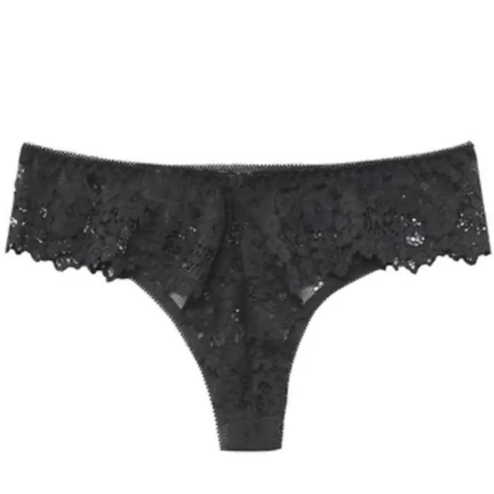 CINOON Sexy culottes femmes dentelle taille basse solide Sexy slips broderie String Transparent évid
