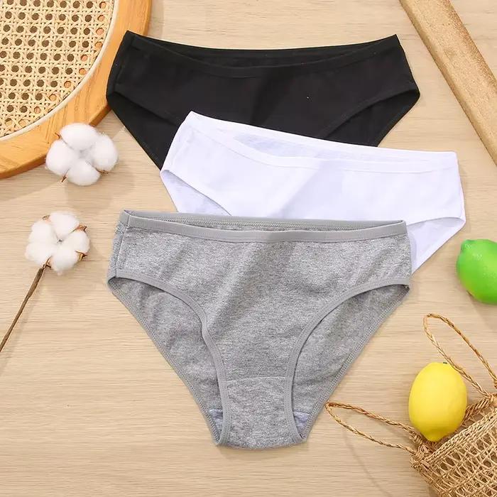 3 pièces/ensemble culottes en coton femmes slips Jacquard conception femmes culottes Sexy femme cale