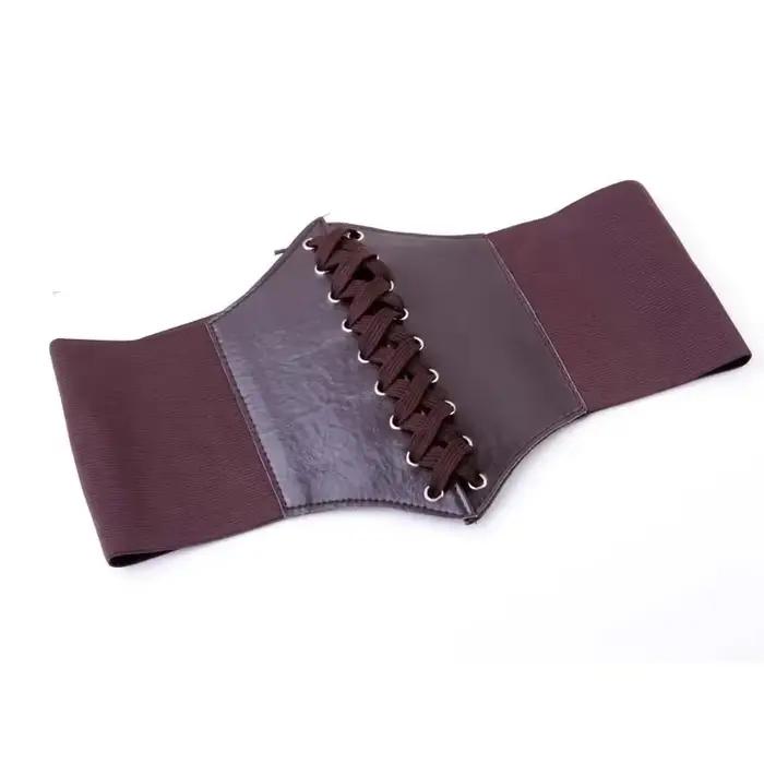 Corset en similicuir large pour femme, ceinture amincissante, corps saillant, élastique, serré, tail