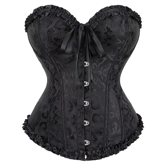 Femmes Sexy Bustiers et Corsets Floral couverture en dentelle pour les femmes Vintage Corset gothiqu