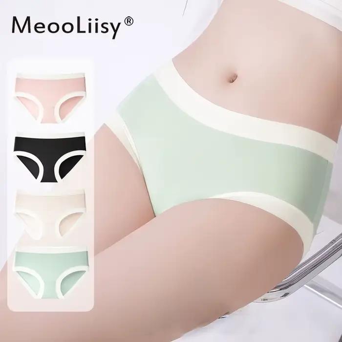 MeooLiisy Lot de 4 culottes invisibles sans couture 50S confortables pour femmes, taille moyenne