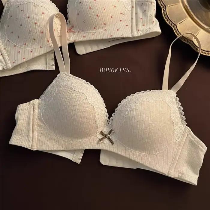 Sweet Girls – Bralette sexy en dentelle avec nœud, soutien-gorge push-up rembourré sans fil, en coto