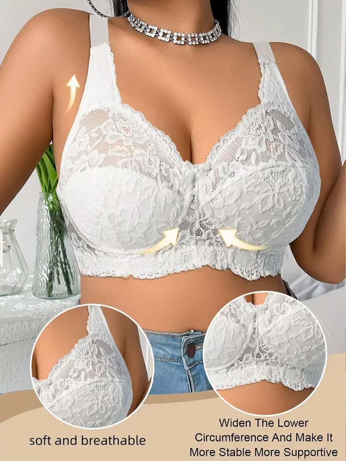 Soutien-gorge sexy grande taille 110F, push-up, dentelle brodée, avec armatures, décolleté plongeant