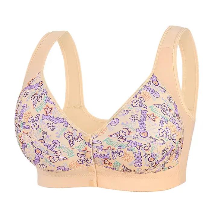 Femmes imprimé B C D E F G tasse grande taille soutien-gorge fermeture avant soutien-gorge sans fil