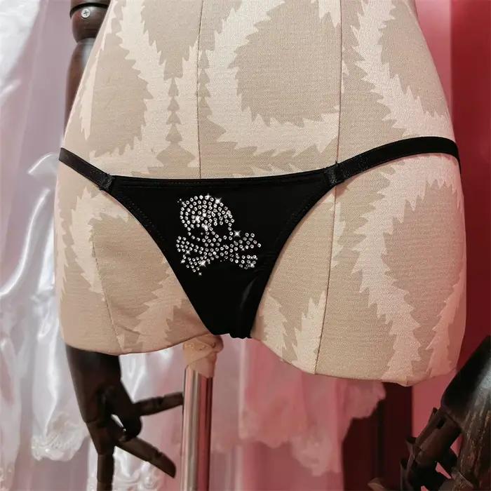 Gothique Punk foncé doux Cool Flash crâne Sexy string taille basse slips Tanga confort respirabilité