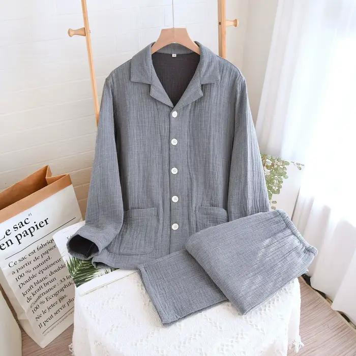 Pyjama d'allaitement de maternité pour femmes et hommes, 100% coton, manches longues, vêtements de n
