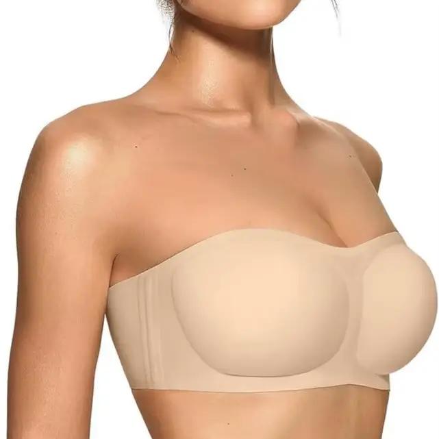 Soutien-gorge sans bretelles pour femmes avec soutien push-up, soutien-gorge antidérapant, confortab