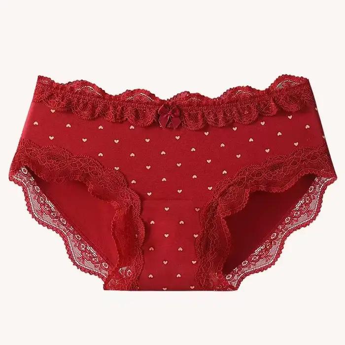 Ensemble de culottes triangulaires pour le jour de noël, sous-vêtements pour femmes, slips en coton,