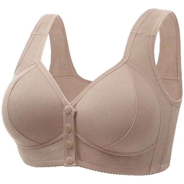Soutien-gorge à fermeture frontale sans fil pour femmes d'âge moyen et âgées, confortable, Anti-affa