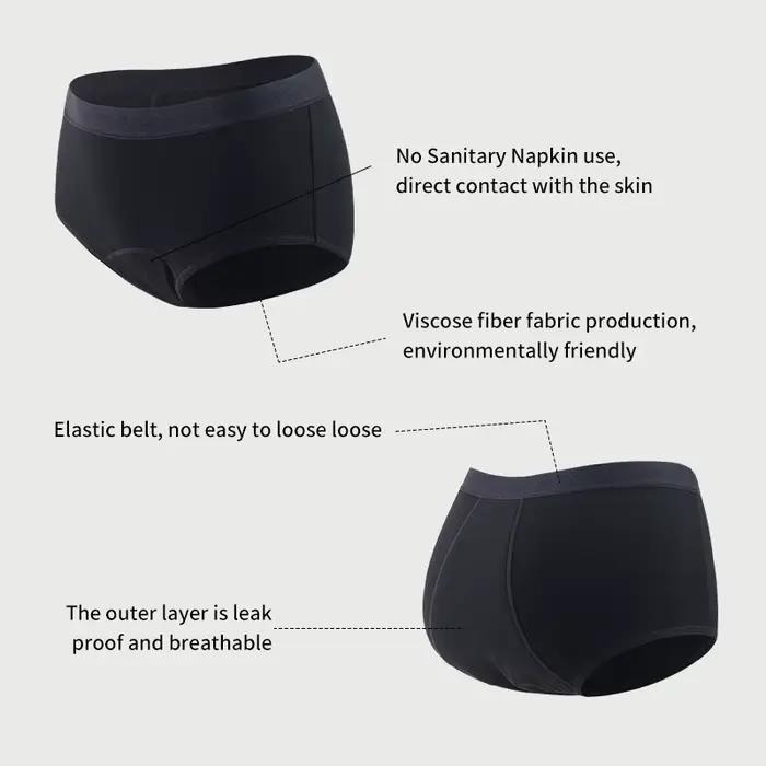 Culotte menstruelle femme 4 couches période physiologique prévention des fuites culotte taille moyen